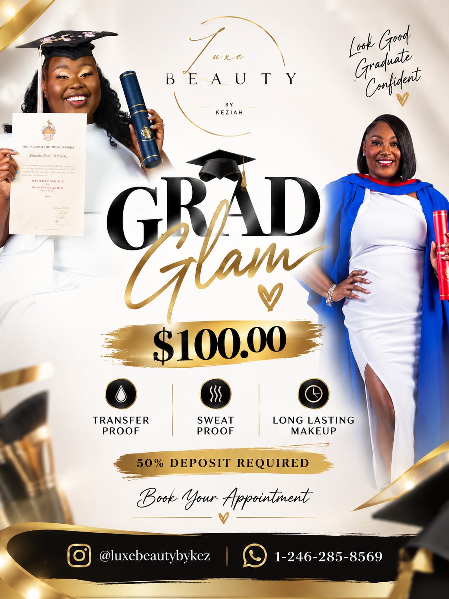 Grad Glam Makeup Package – $100 at Luxe Beauty by Keziah