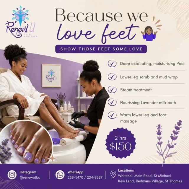 RenewU Total Footcare Package – 2 Hours for $150