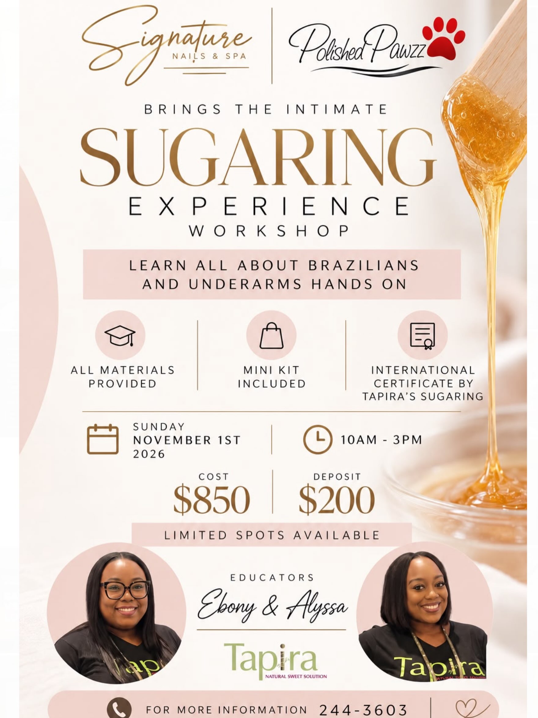 Intimate Sugaring Experience Workshop – Signature Nails & Spa x Polished Pawzz