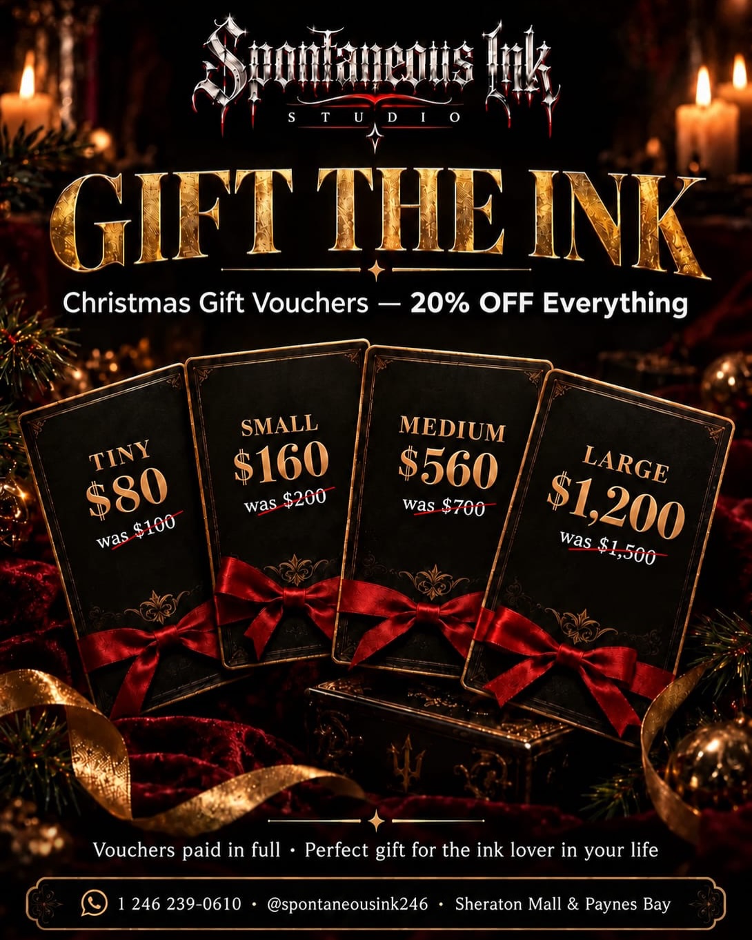 Spontaneous Ink End of Year Specials: Tap Out Sessions, Independence BOGO & Gift the Ink 20% Off