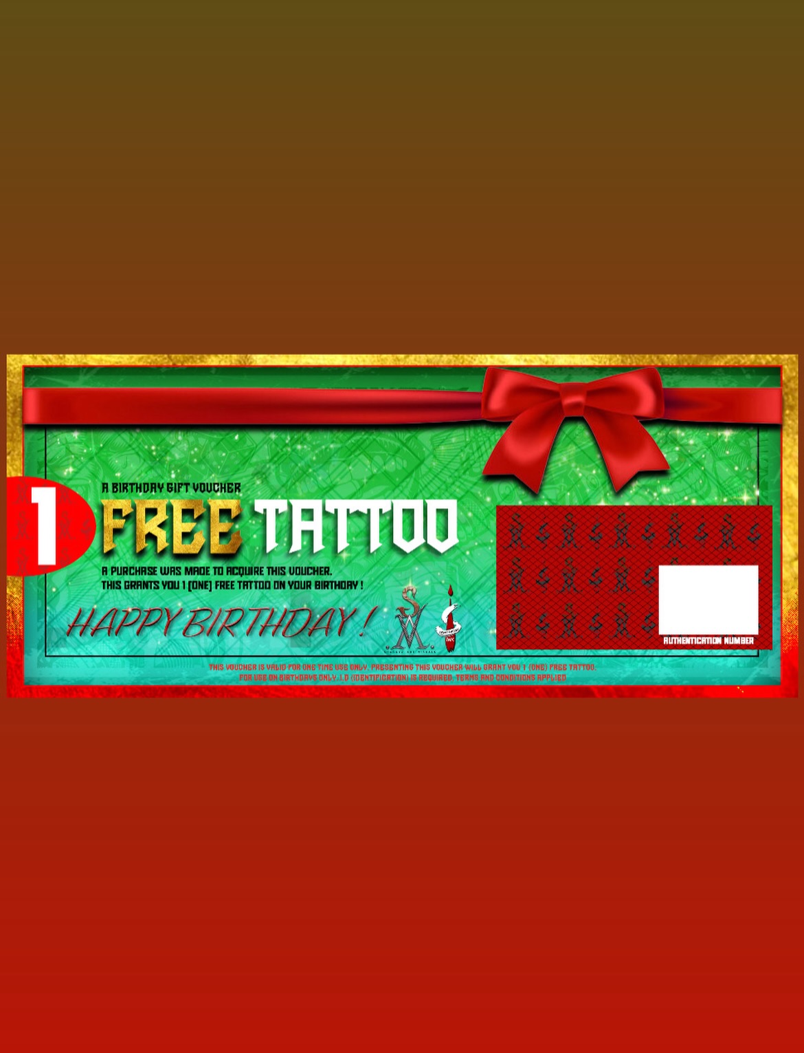Spontaneous Ink Birthday Gift Vouchers – Buy a Voucher, Get a Free Tattoo