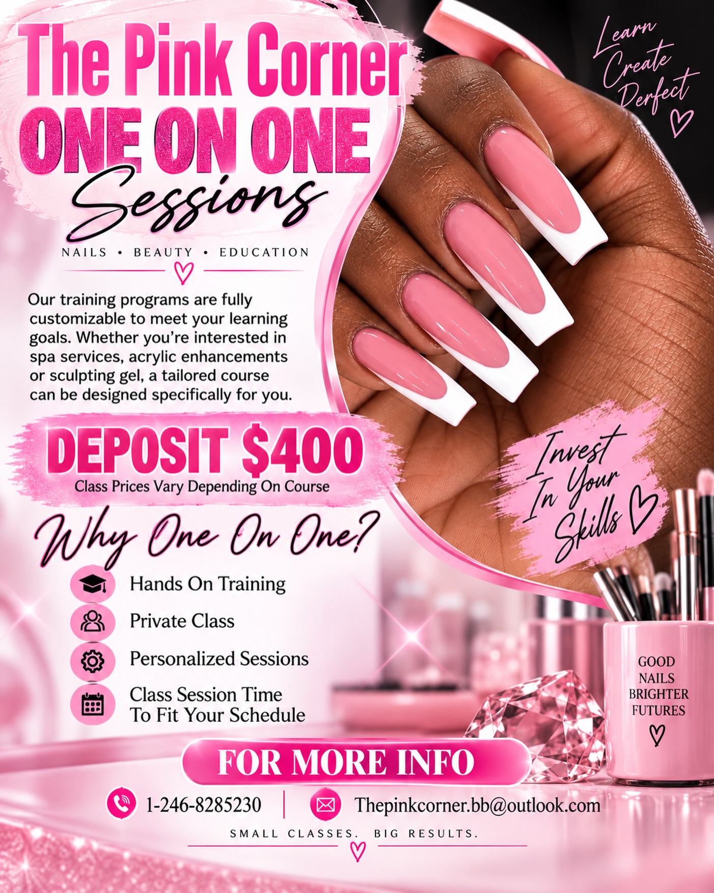 The Pink Corner – One-on-One Nail Training Sessions from $400 Deposit