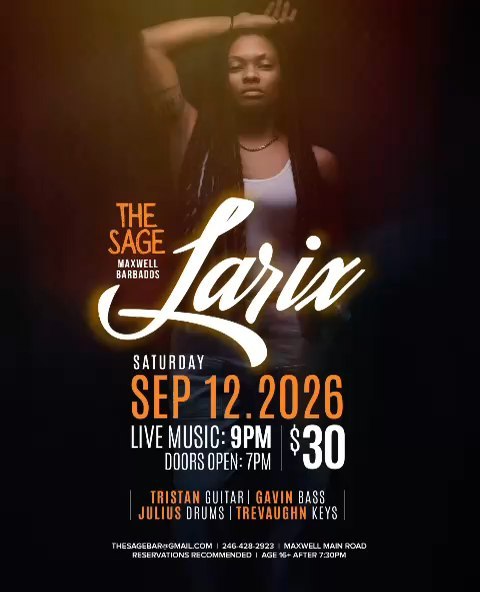 Larix Live at The Sage – Saturday Sep 12, 2026