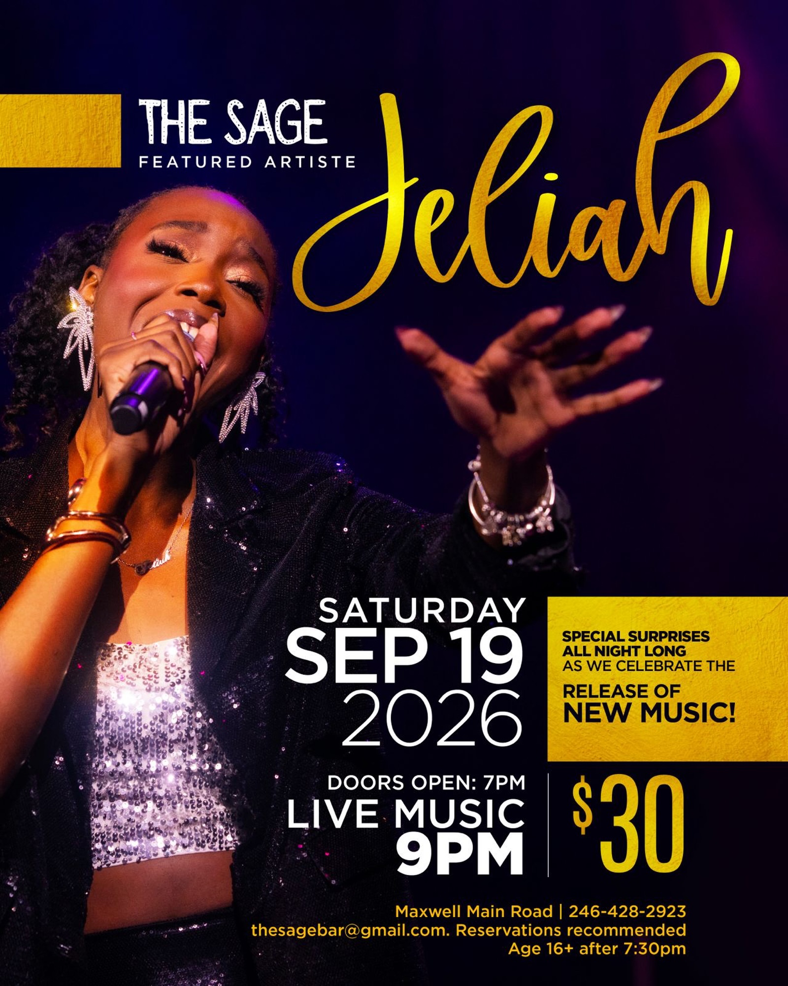 Jeliah Live at The Sage – New Music Release Party