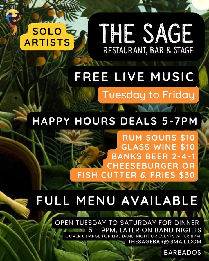 The Sage Happy Hour Deals & Live Music – 5–7pm Daily