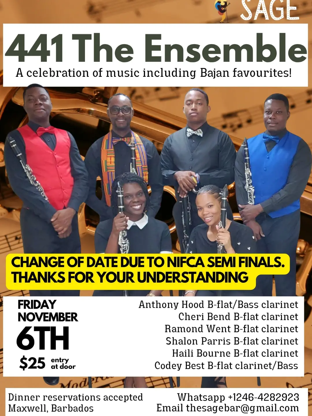 441 The Ensemble Live Dinner Show at SAGE – New Date Nov 6