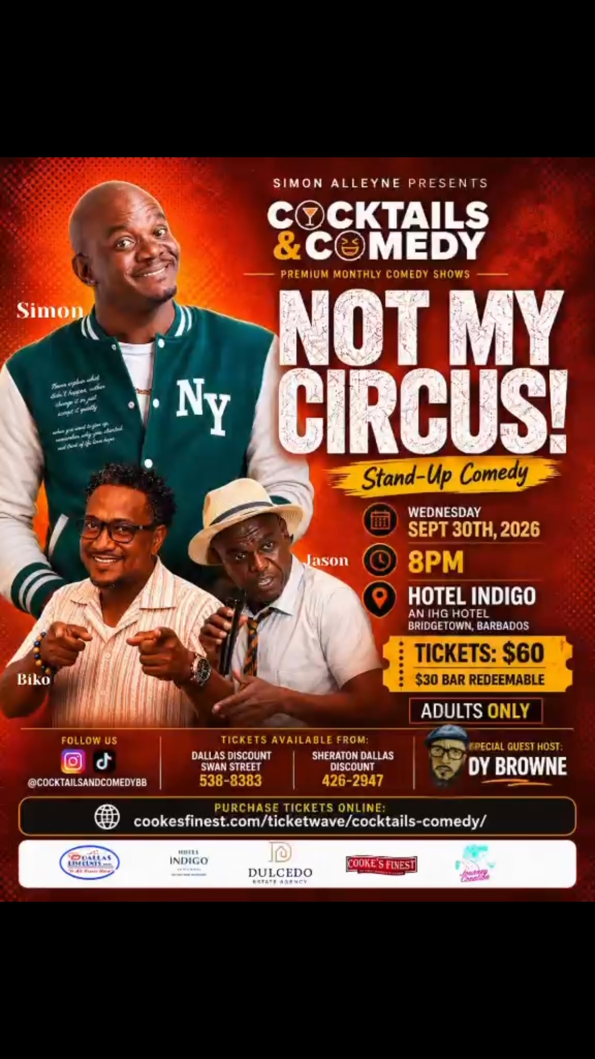 Cocktails & Comedy: NOT MY CIRCUS! Stand-Up Comedy Show