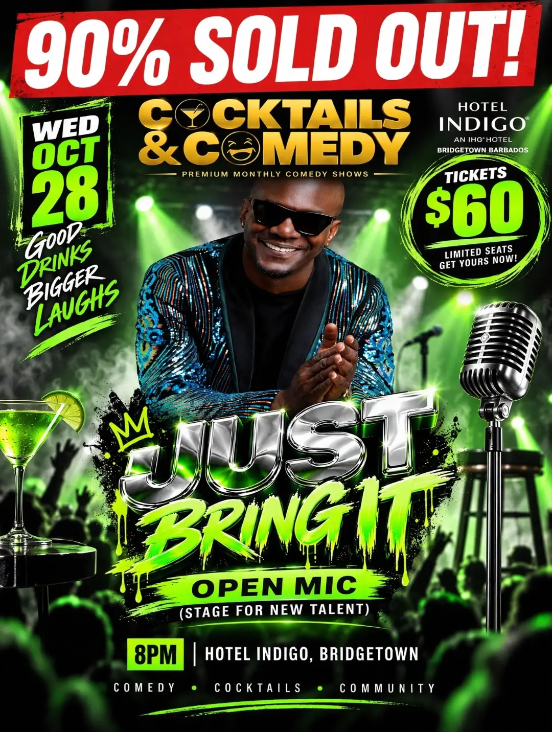 Cocktails & Comedy: Just Bring It Open Mic at Hotel Indigo