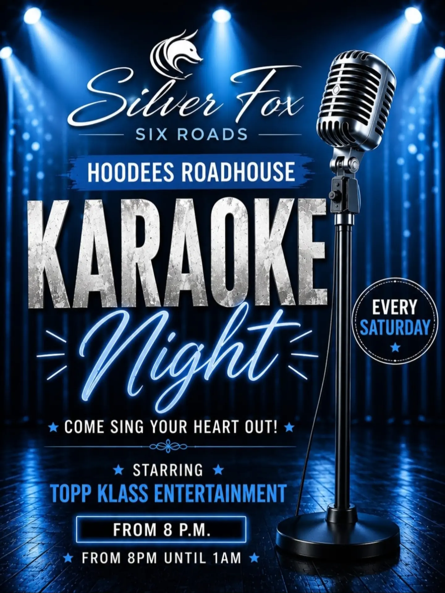 Karaoke Night at Hoodees Roadhouse – Every Saturday