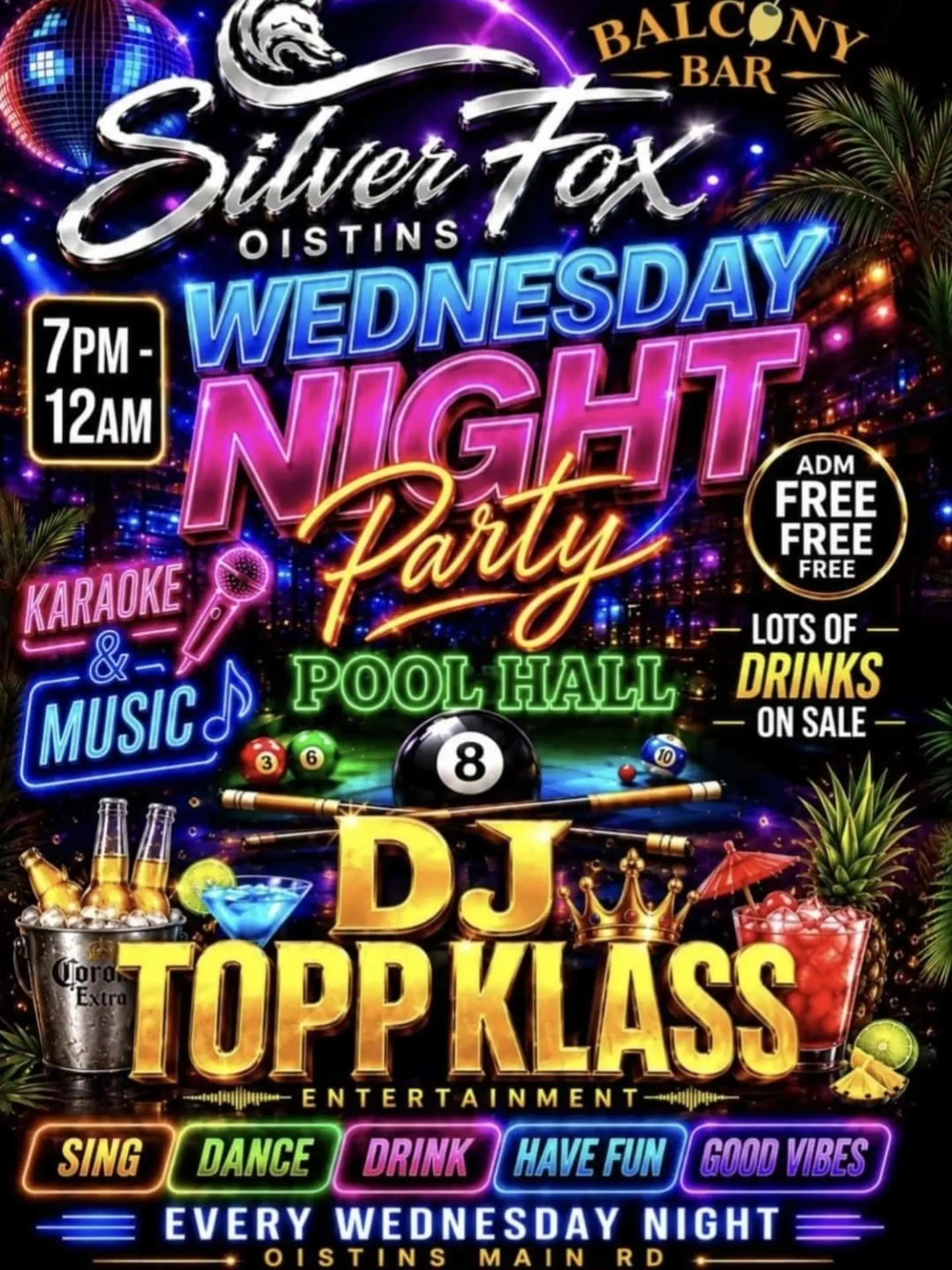 Wednesday Night Party at Silver Fox Oistins – Free Admission, Karaoke & DJ Topp Klass