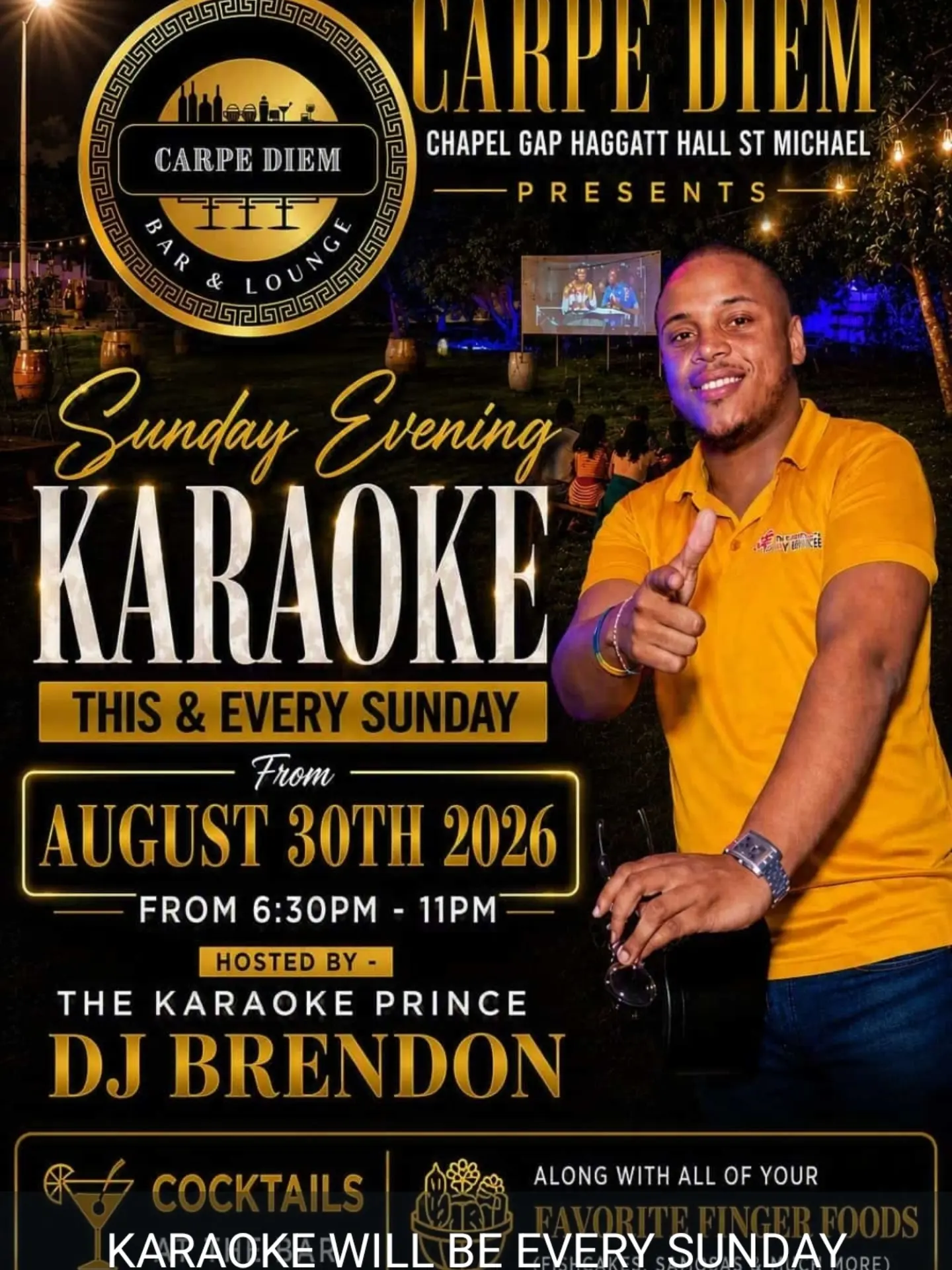 Sunday Evening Karaoke at Carpe Diem Bar & Lounge