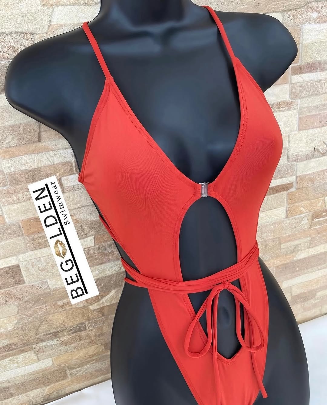 Red Monokini – Medium $50 | Begolden Swimwear