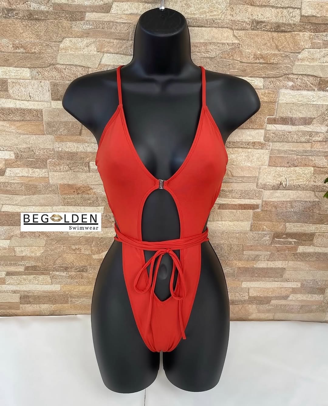 Red Monokini – Medium $50 | Begolden Swimwear