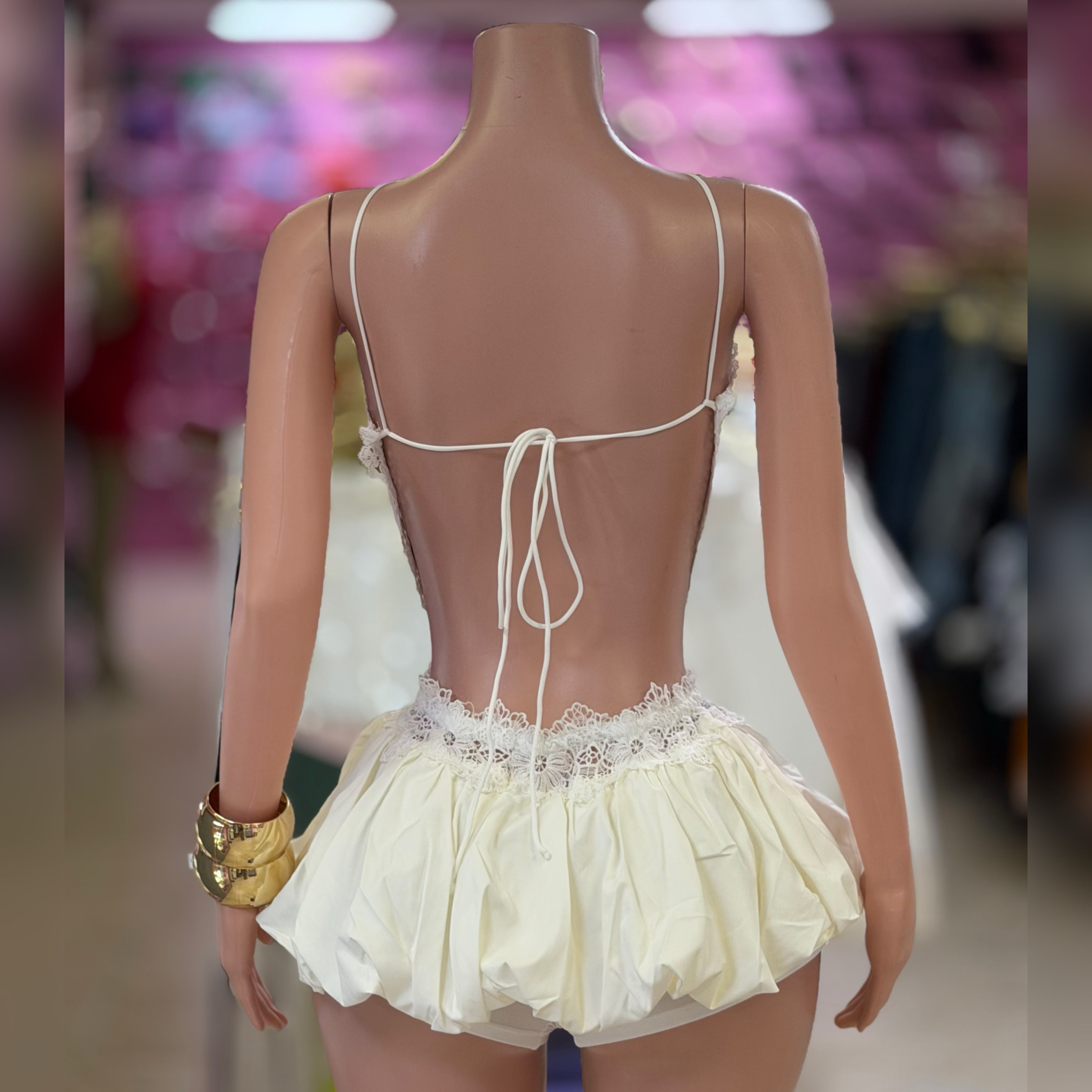 Lace Backless Mini Dress Set – $45 | Back in Stock at Excuse Me Miss