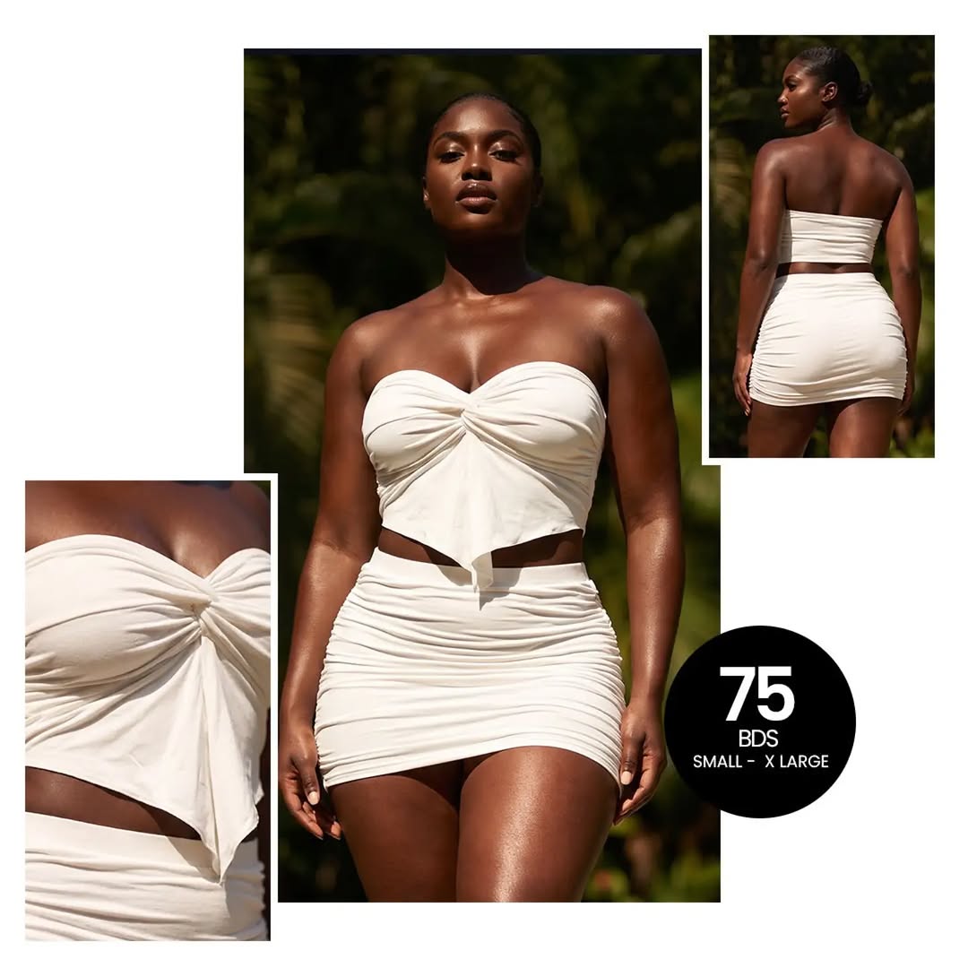 White Two-Piece Set – BDS $75 (Small to XL)