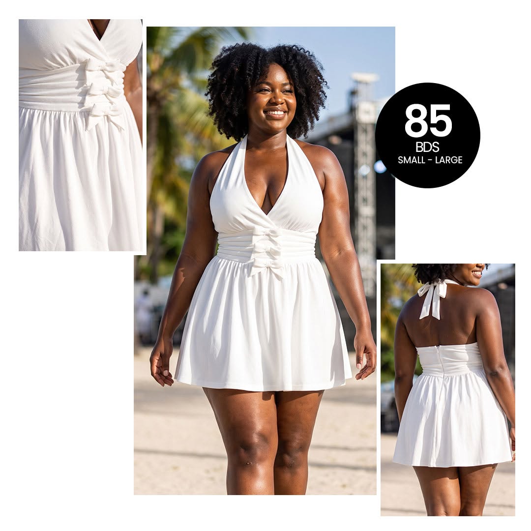 White Halter Dress – 85 BDS (Small–Large)