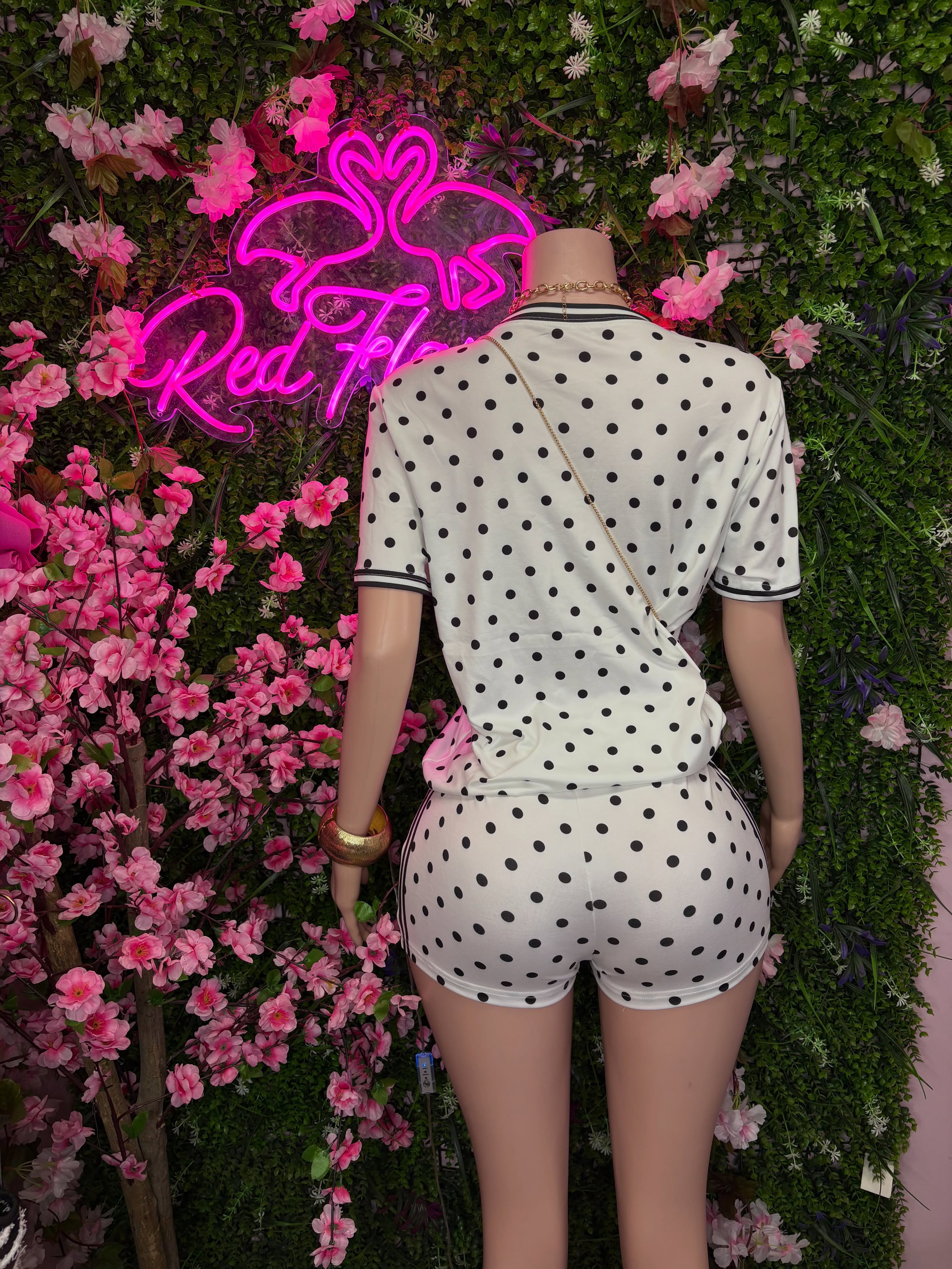 Georgina Two Piece Polkadot Shorts Set – $75