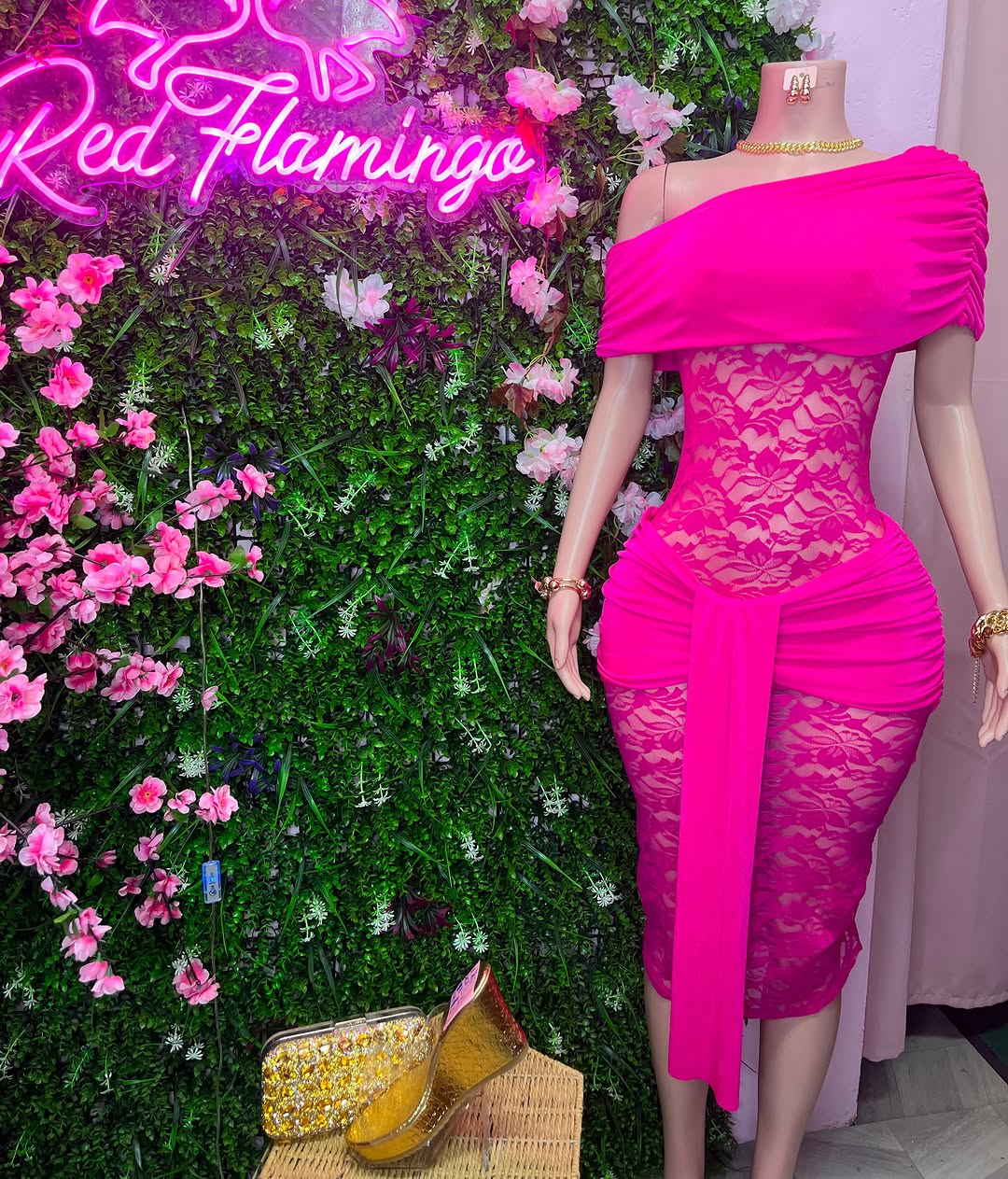 Bridget Lace Midi Dress – $145 at Shop Red Flamingo