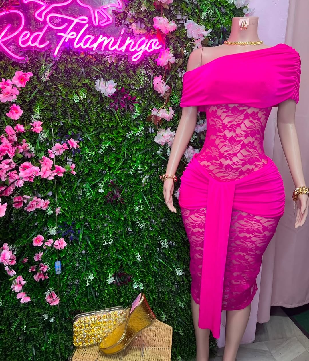 Bridget Lace Midi Dress – $145 at Shop Red Flamingo