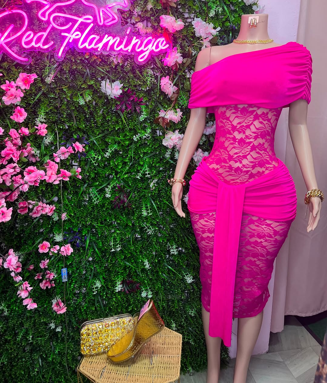 Bridget Lace Midi Dress – $145 at Shop Red Flamingo