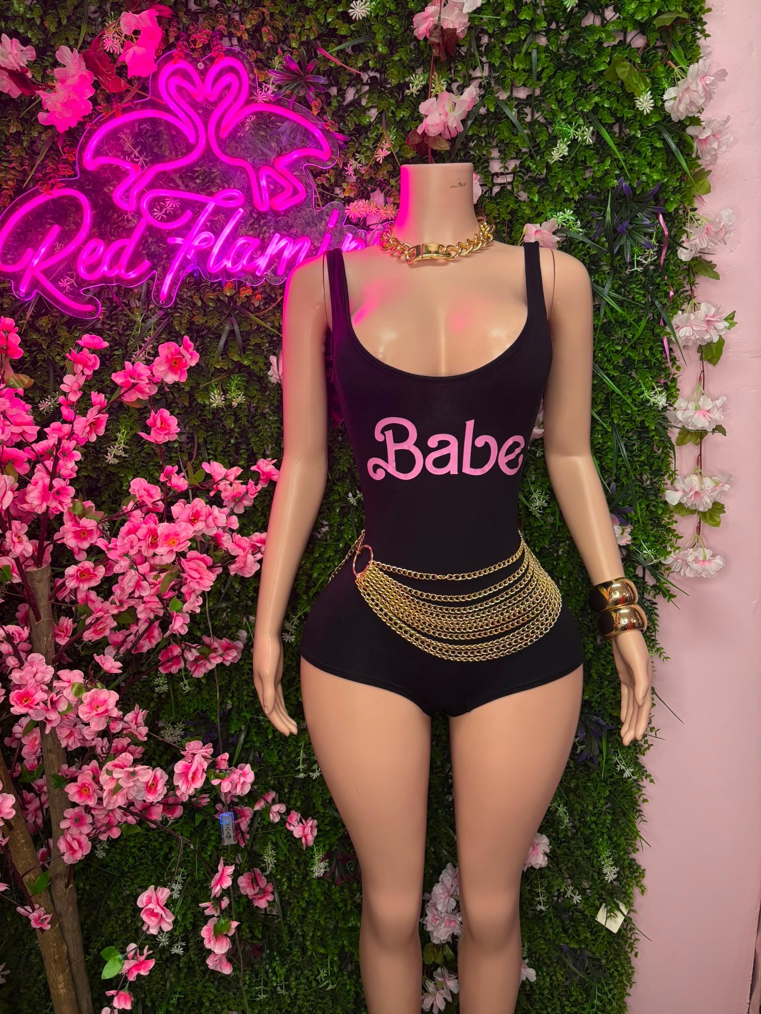 Babe Black BodyCon Romper – $50