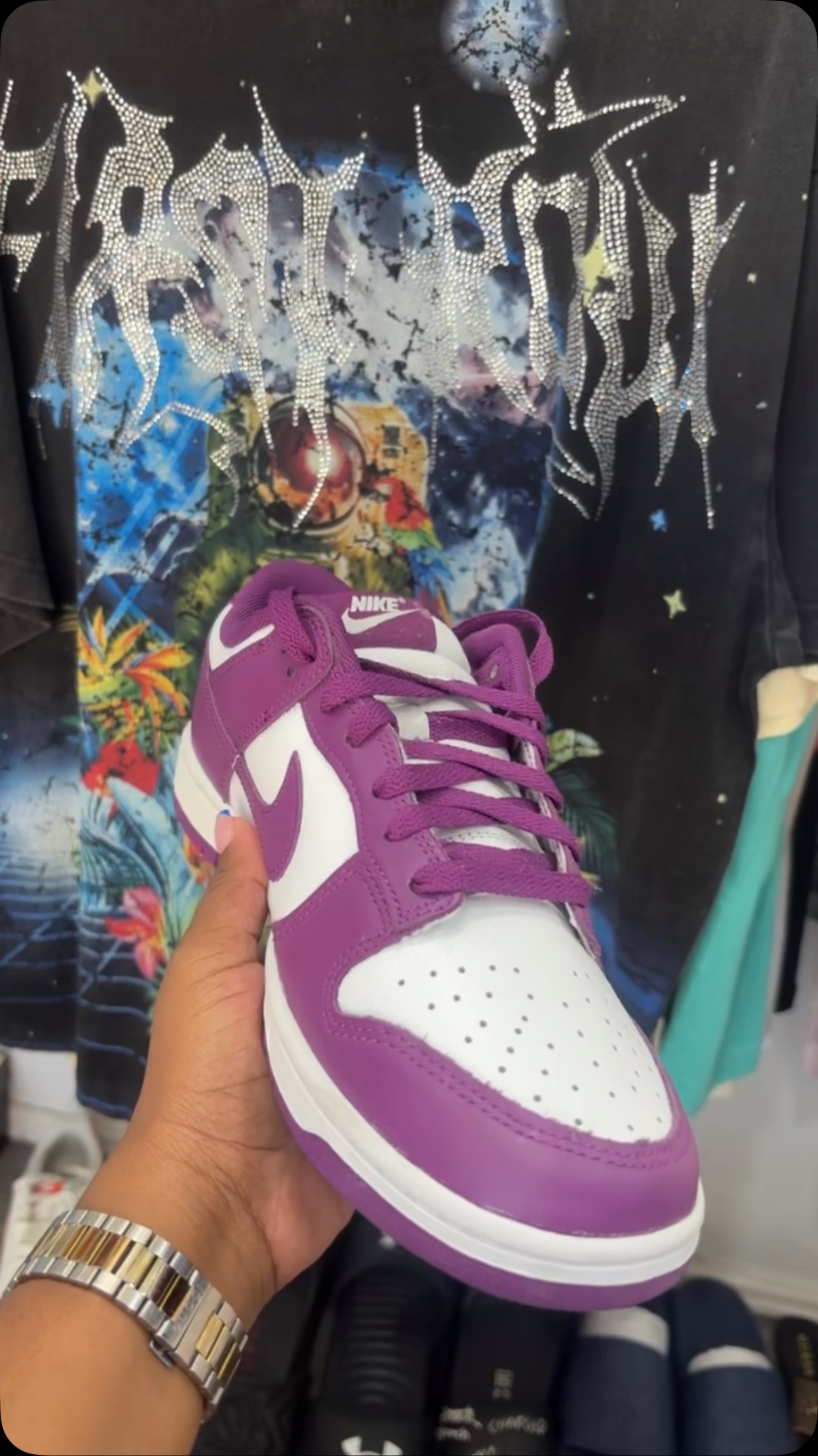 Flash Sale – Nike Dunk Low (Purple/White) Size 9.5 at $200