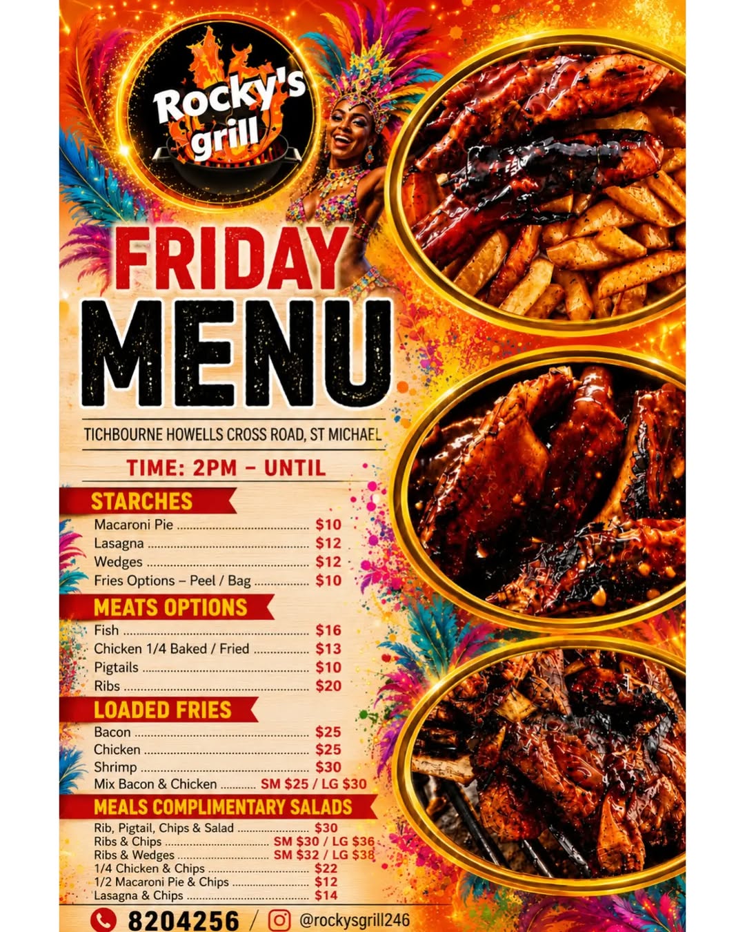 Rocky's Grill Friday Menu – Grilled Meats, Loaded Fries & Meal Deals from $10