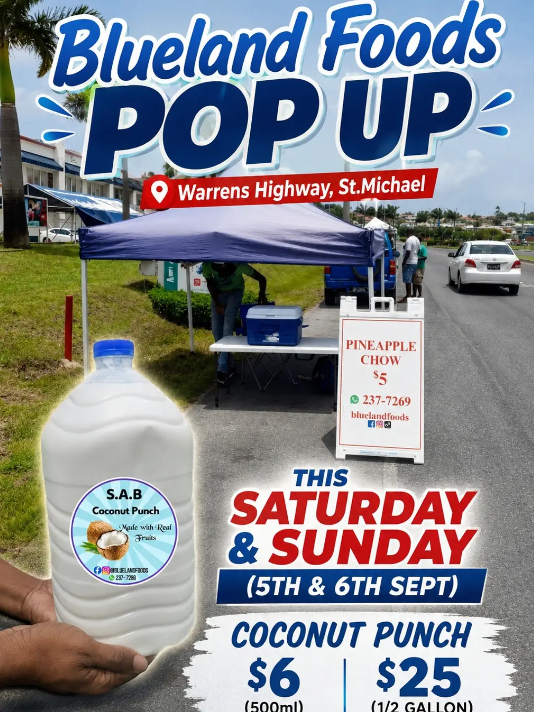 Blueland Foods Pop-Up – Warrens Highway, St. Michael (5th & 6th Sept)