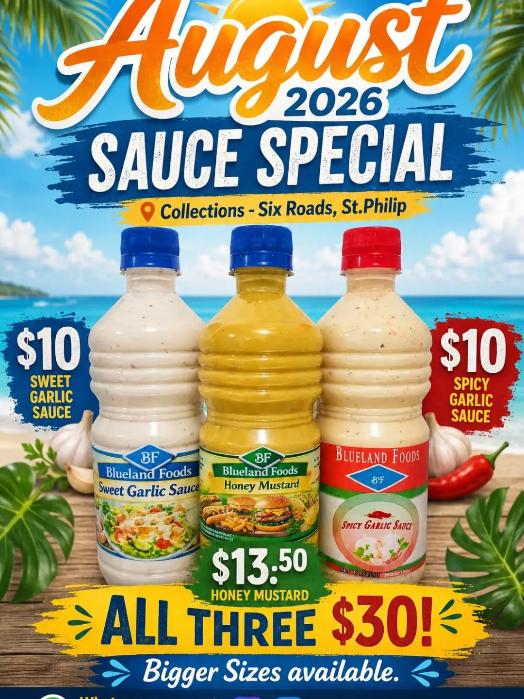 Blueland Foods August 2026 Sauce Special – Any 3 for $30