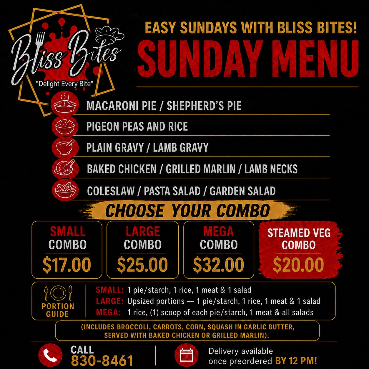 Bliss Bites Sunday Lunch Combos from $17