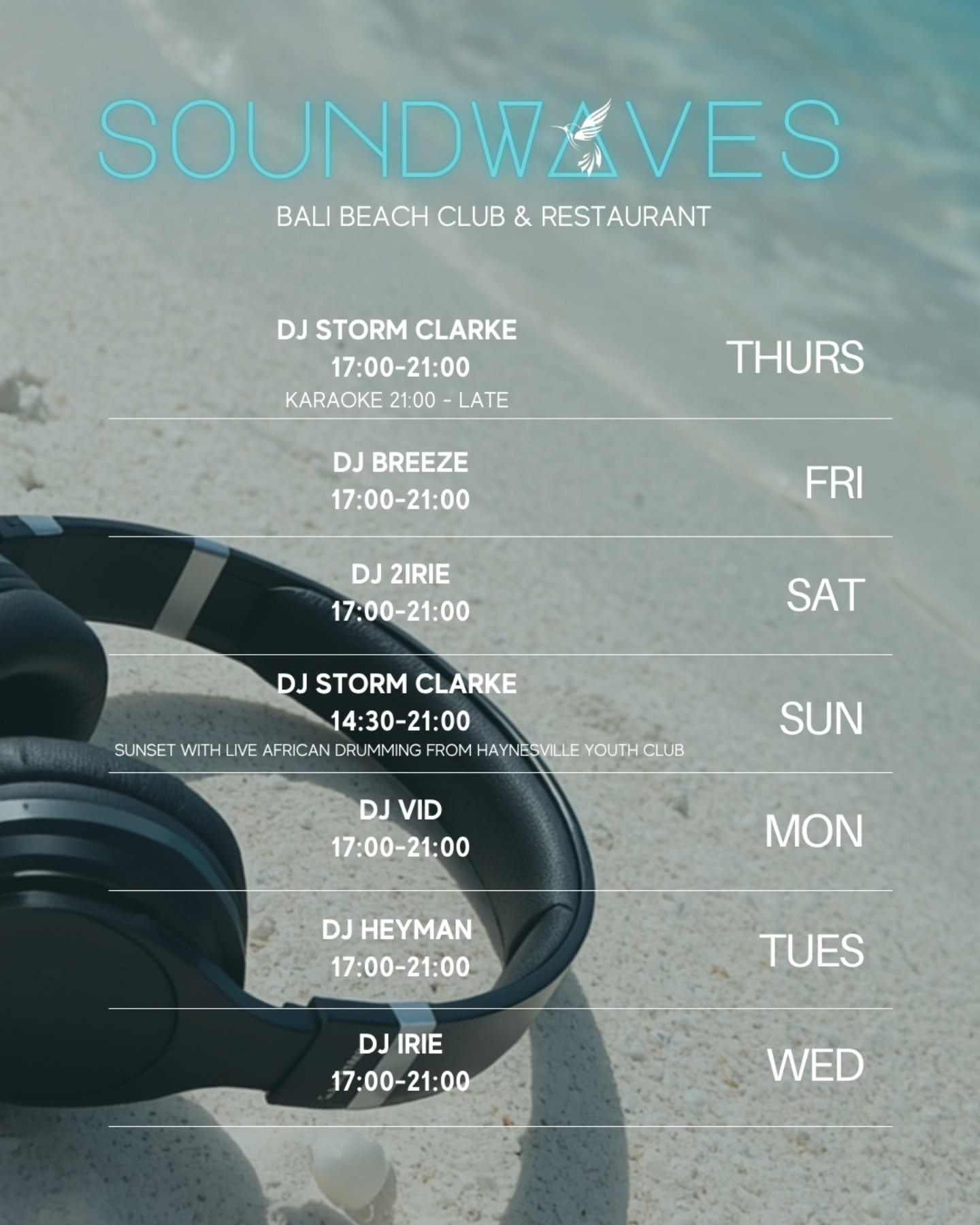 Soundwaves at Bali Beach Club – Weekly DJ Schedule (Aug 27 – Sep 2)