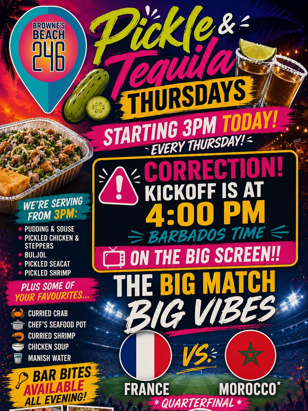 Pickle & Tequila Thursdays – 2-for-1 Tequila Specials + Live Match on Big Screen