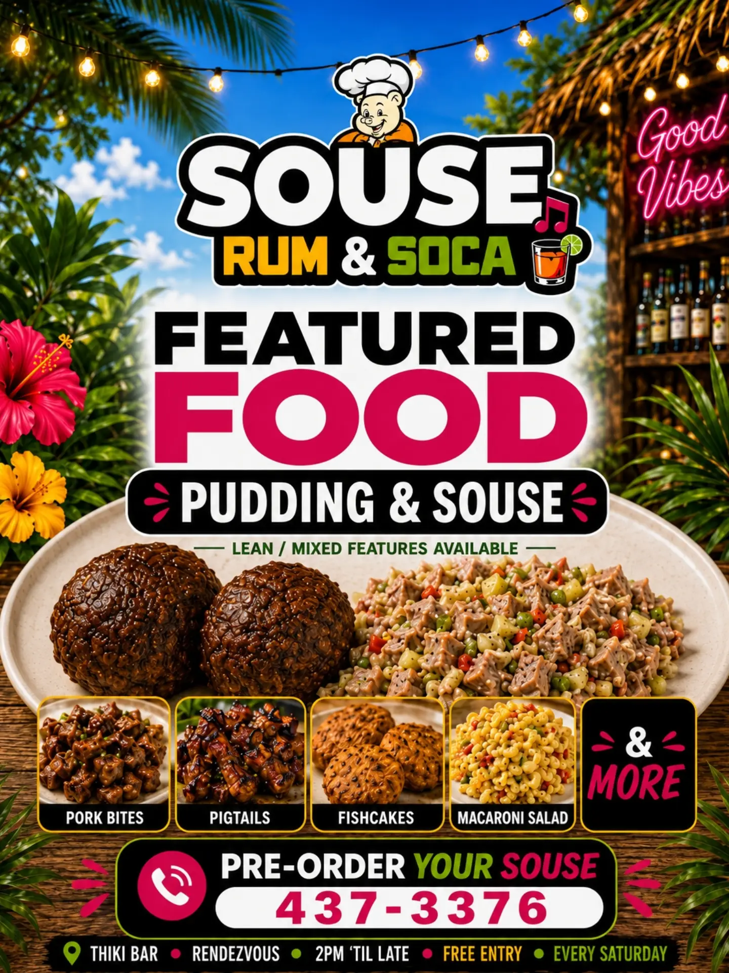 Souse Rum & Soca – Free Entry Every Saturday at Thiki Bar, Rendezvous
