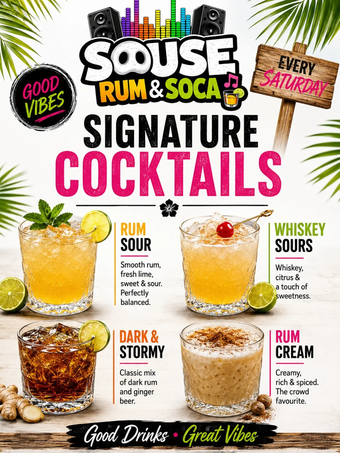 Souse Rum & Soca – Every Saturday at Thiki Bar, Rendezvous (Free Entry)