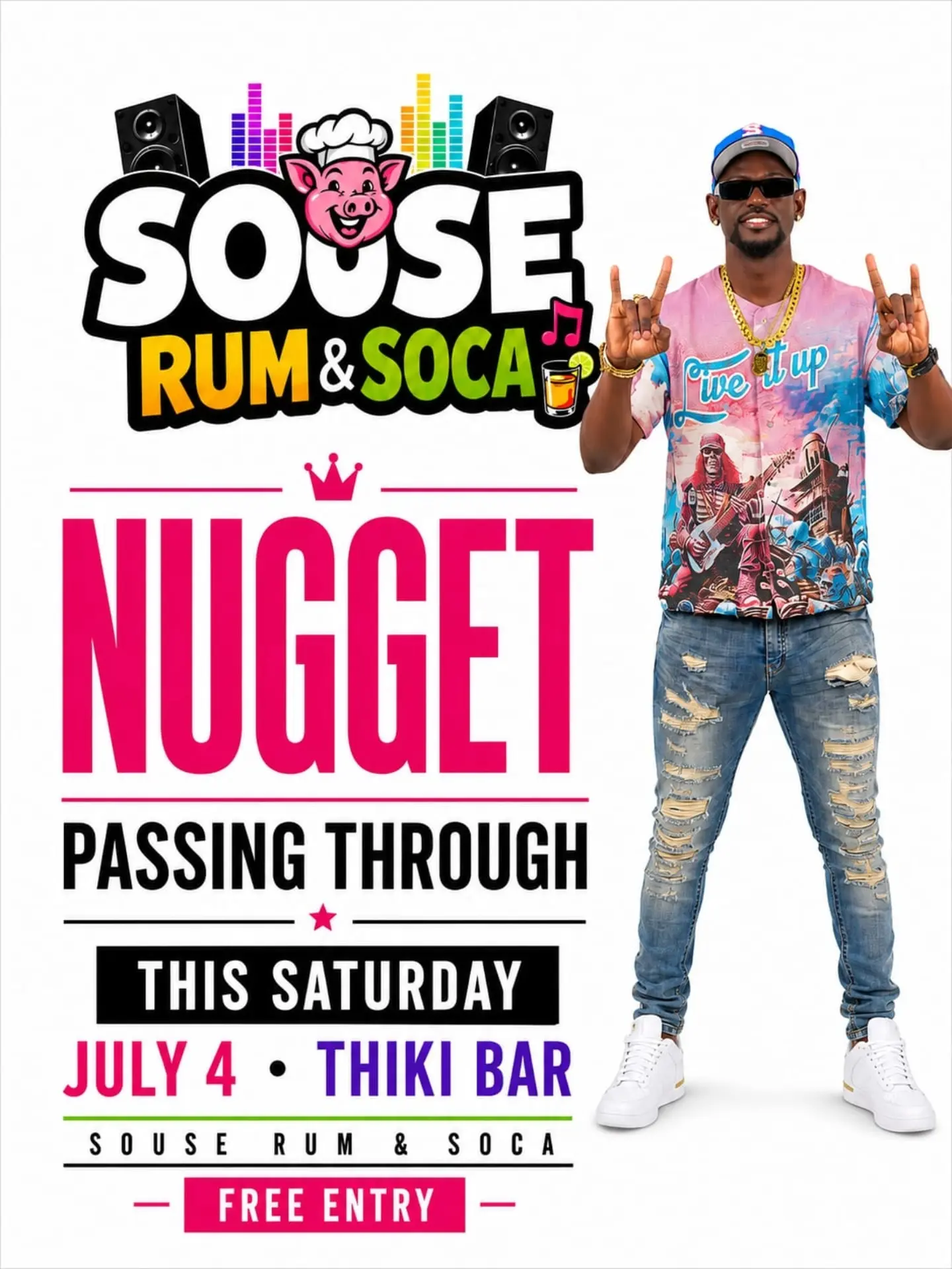 Souse Rum & Soca – Free Entry Every Saturday at The Thiki Bar