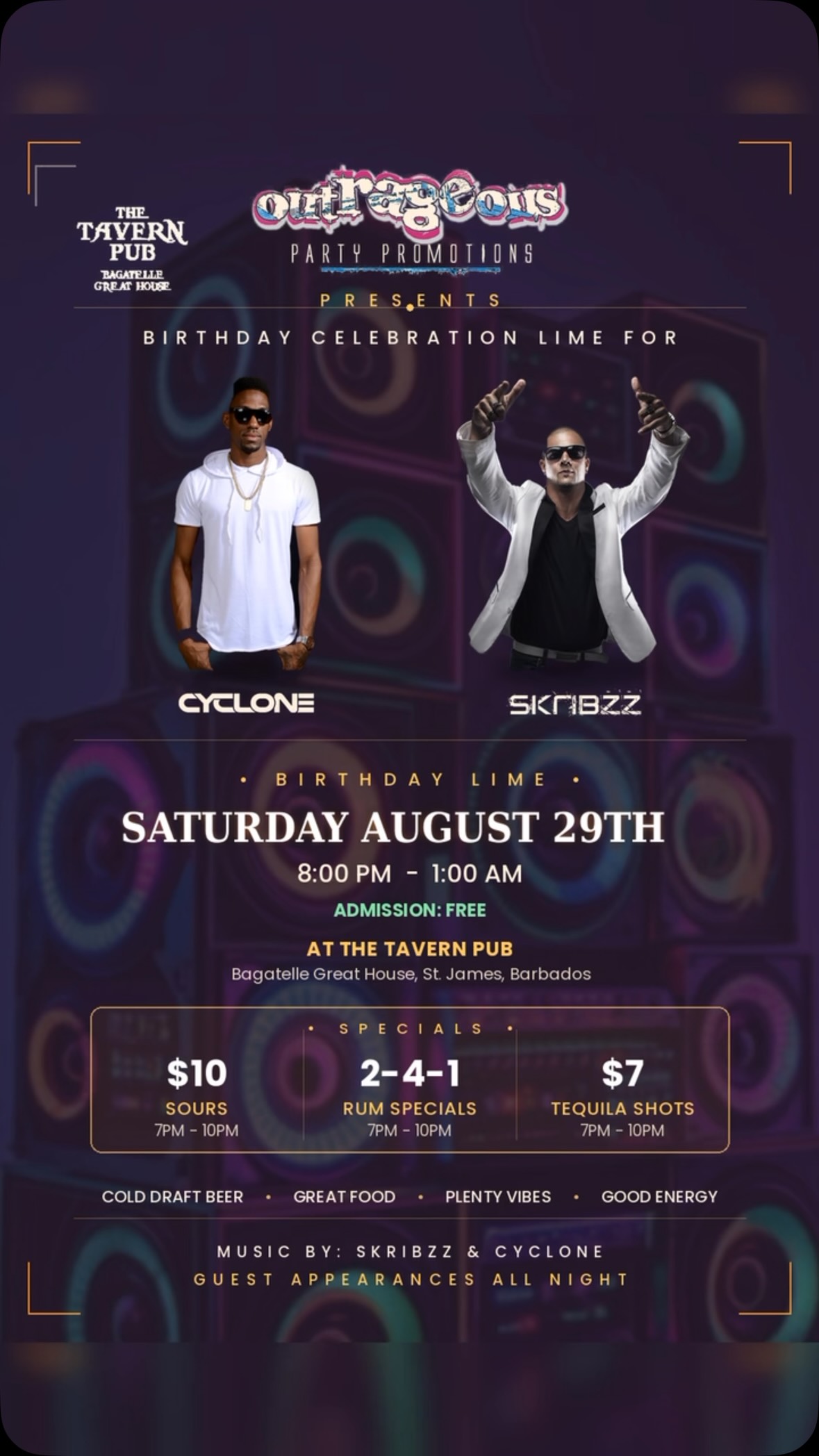 Outrageous Birthday Lime – Free Entry + Drink Specials at The Tavern Pub