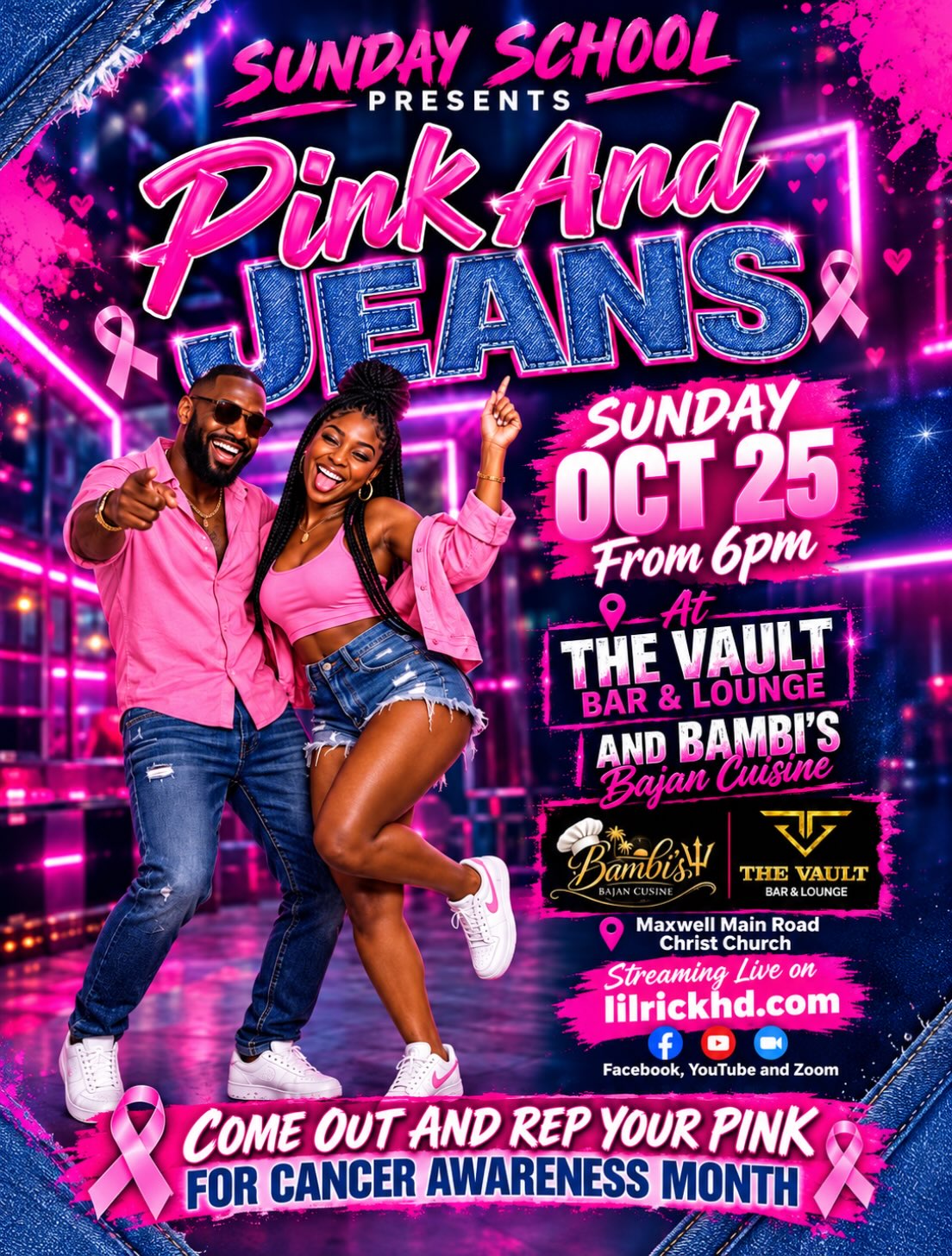 Sunday School: Pink and Jeans at The Vault Bar & Lounge