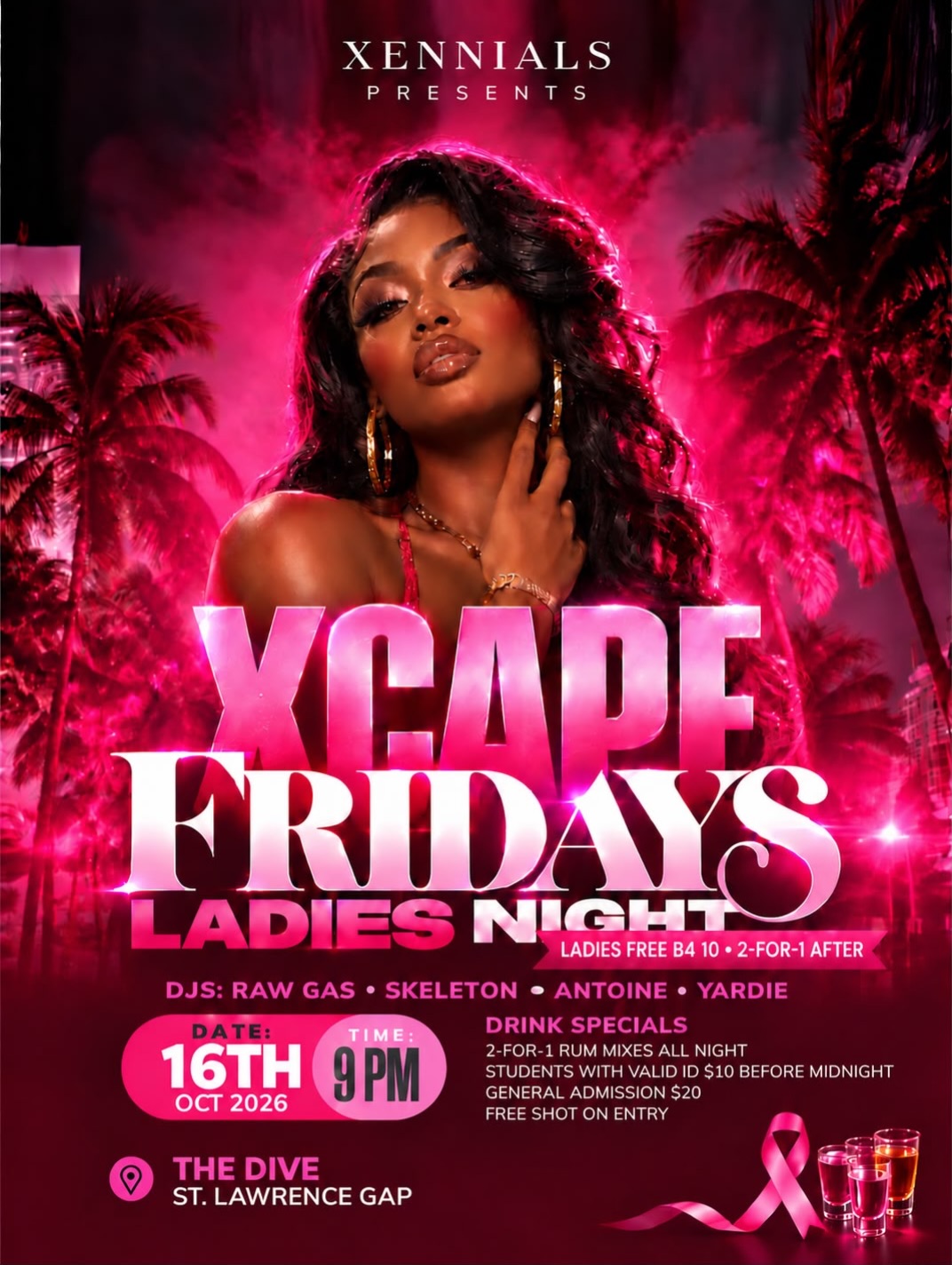 Xcape Fridays Ladies Night at The Dive – Ladies Free Before 10, 2-for-1 Rum Mixes