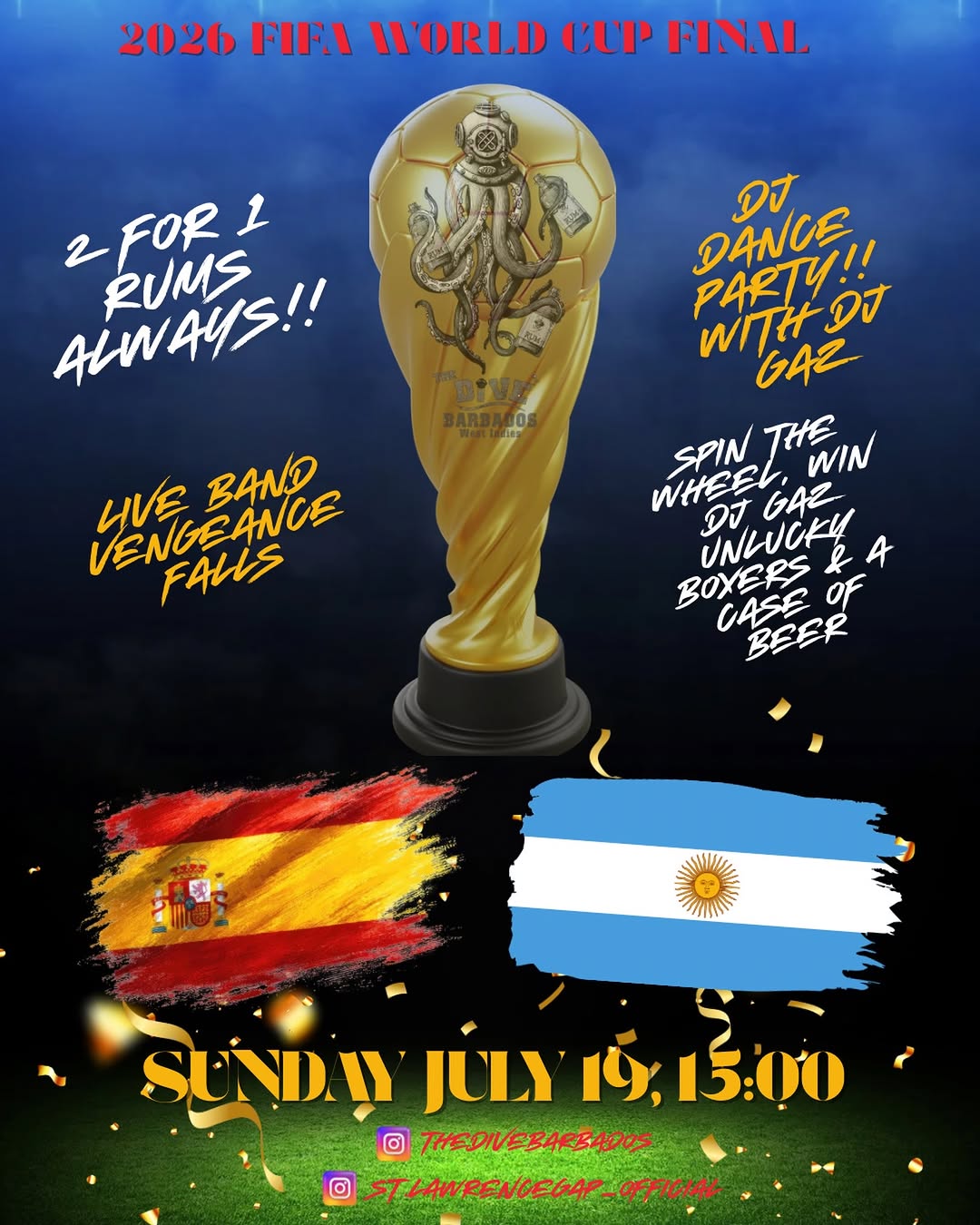 2026 FIFA World Cup Final Watch Party at The Dive Barbados