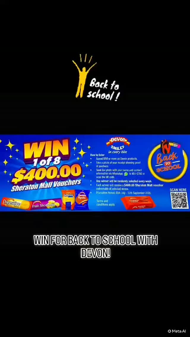 Win 1 of 8 $400 Sheraton Mall Vouchers with Devon – Back to School