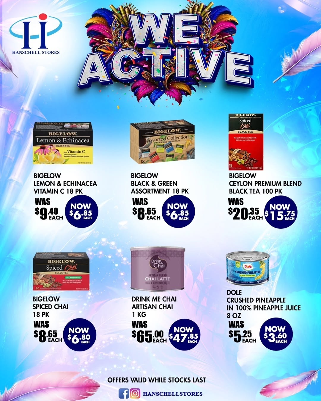 Hanschell Stores – We Active! Limited-Time Price Cuts on Bigelow Teas, Chai & More
