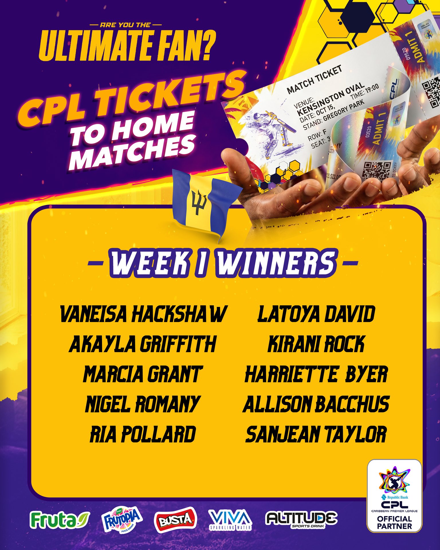 SMJ Beverages 'Ultimate Fan' CPL Contest – Win Smart TVs, CPL Tickets, Cash Vouchers & More
