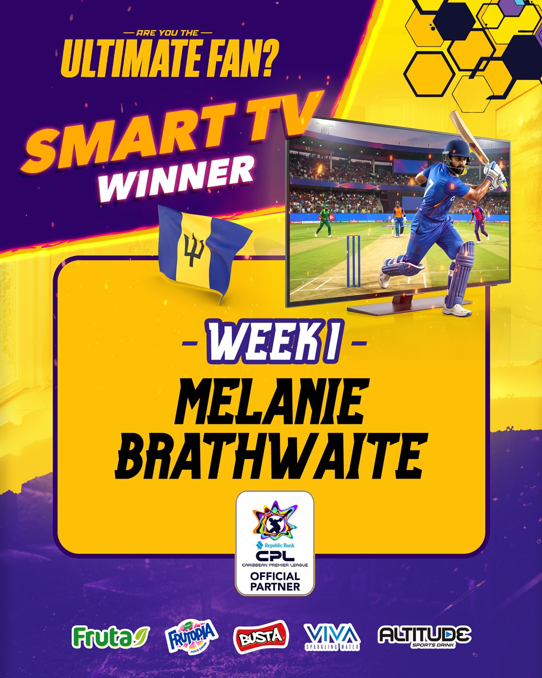 SMJ Beverages 'Ultimate Fan' CPL Contest – Win Smart TVs, CPL Tickets, Cash Vouchers & More