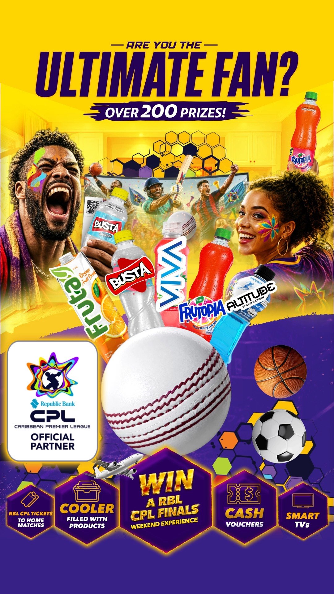 SMJ Beverages Ultimate Fan Contest – Win CPL Finals Weekend Experience & 200+ Prizes