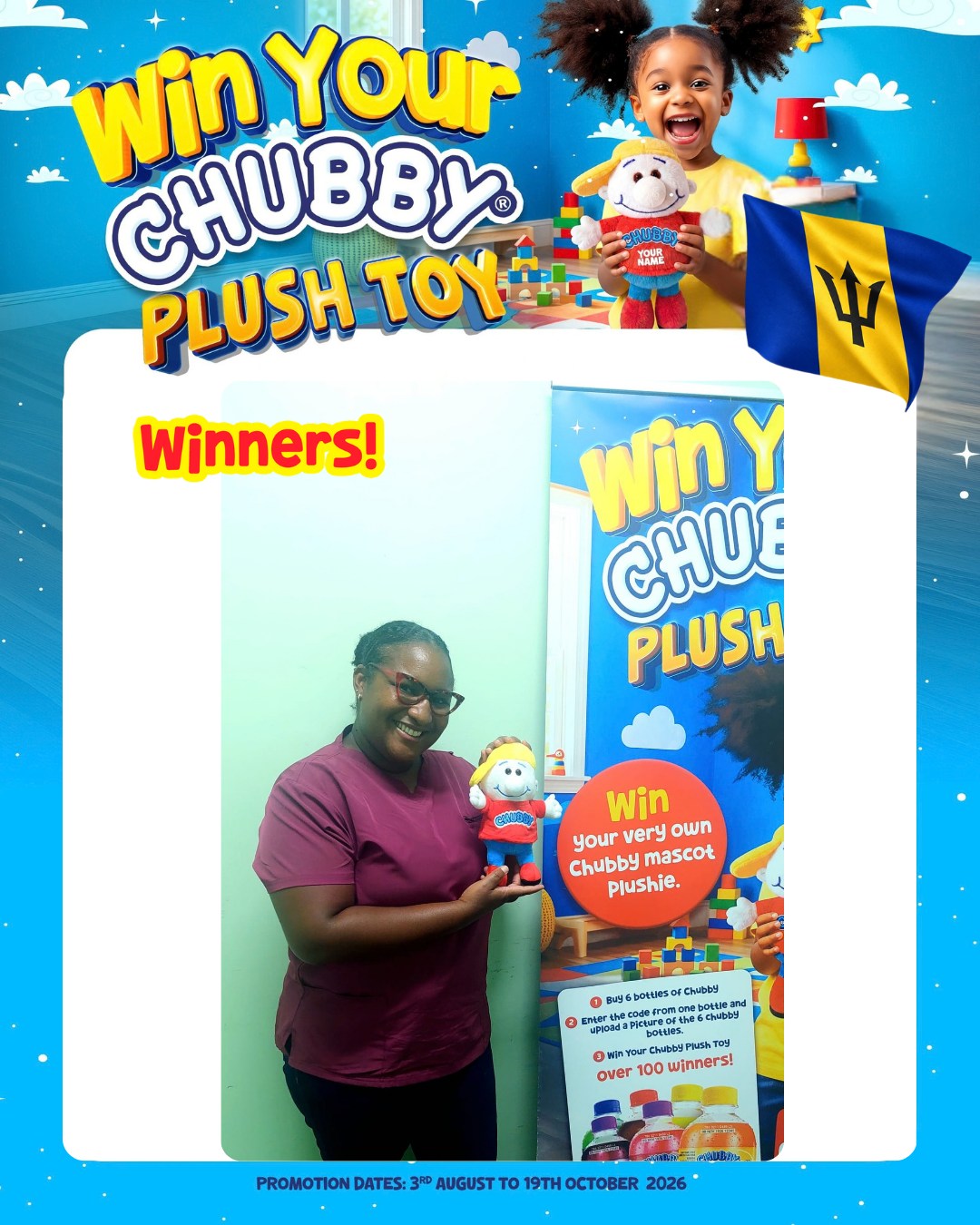 Win Your Chubby Plush Toy – Buy 6 Chubby Bottles, Over 400 Winners