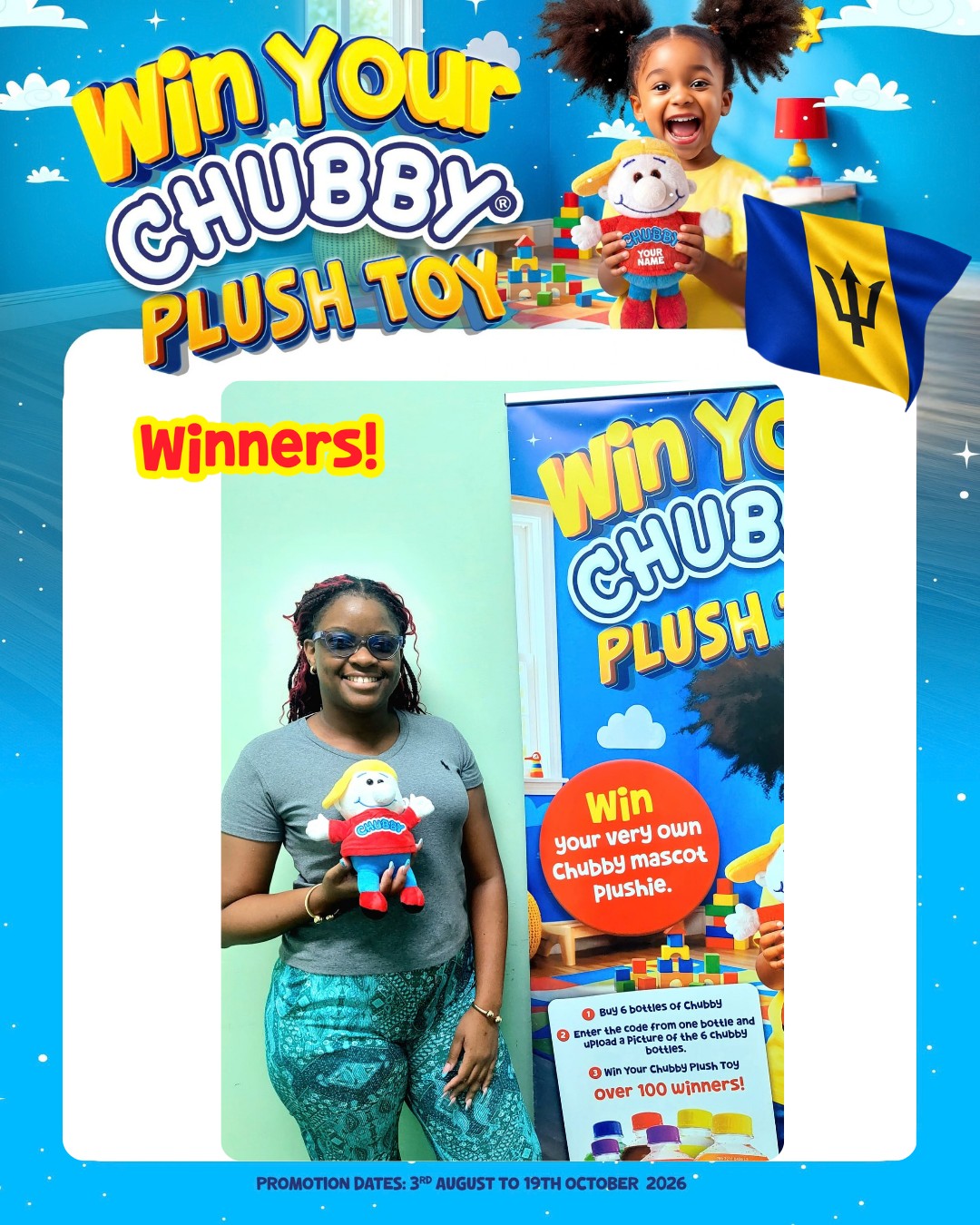 Win Your Chubby Plush Toy – Buy 6 Chubby Bottles, Over 400 Winners
