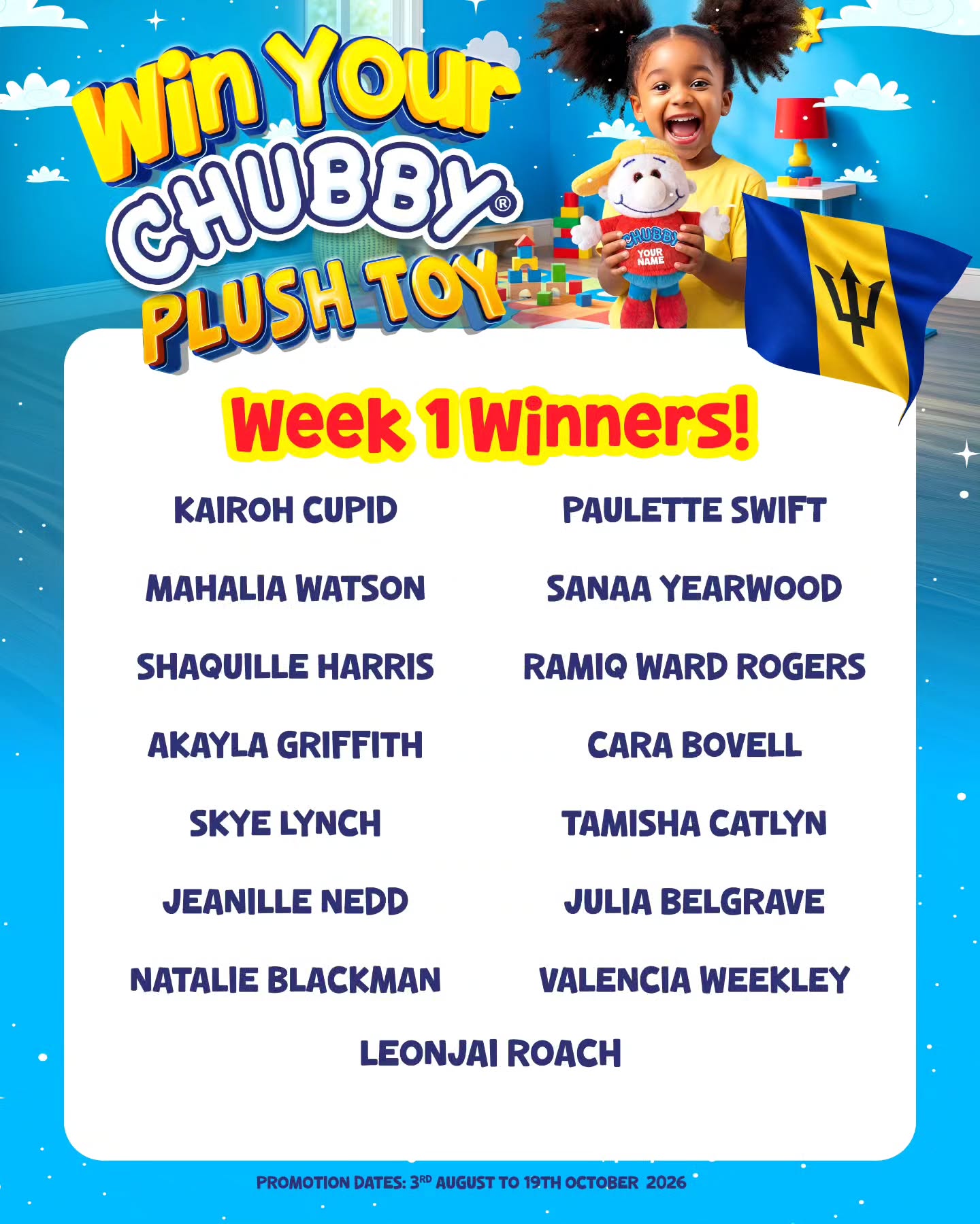 Win Your Chubby Plush Toy – Week 1 Winners Announced & Competition Still Open