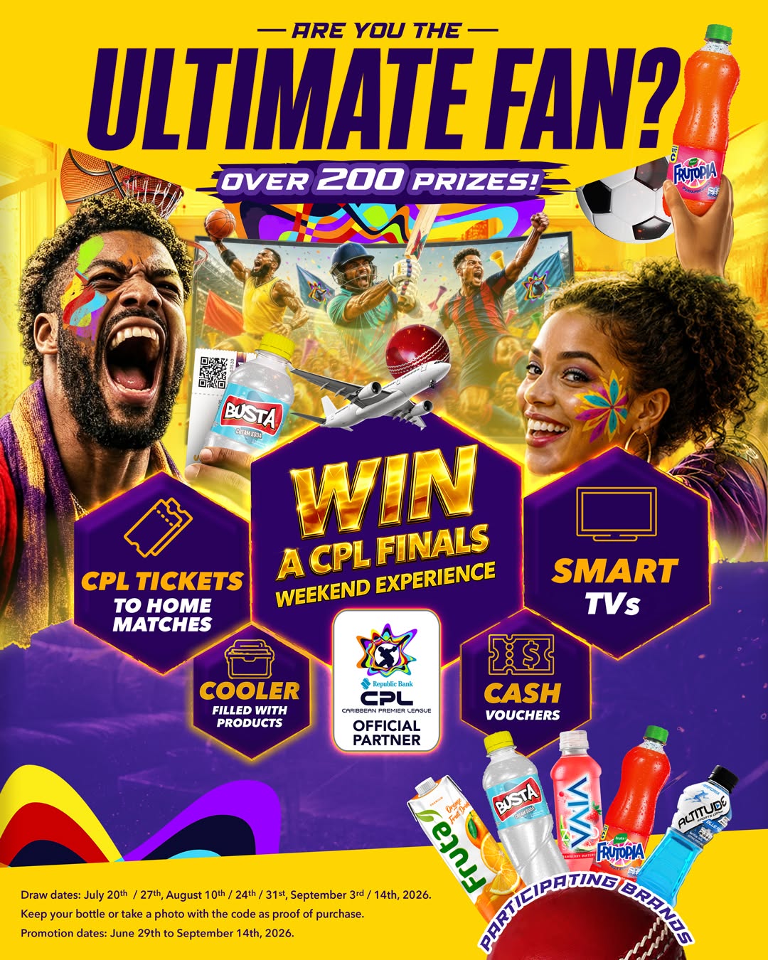 SMJ Beverages Ultimate Fan CPL 2026 Win Big Contest – Over 200 Prizes!