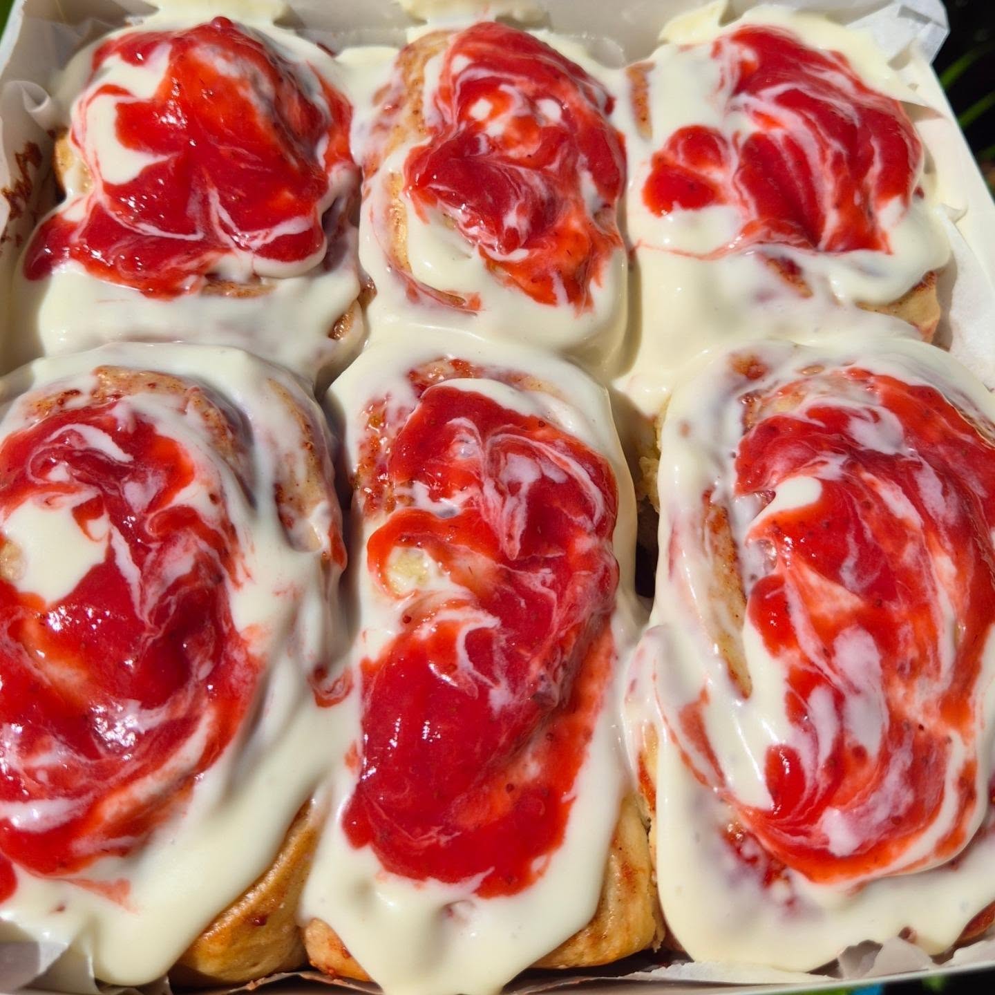 Strawberry Cheesecake Cinnamon Rolls – $46