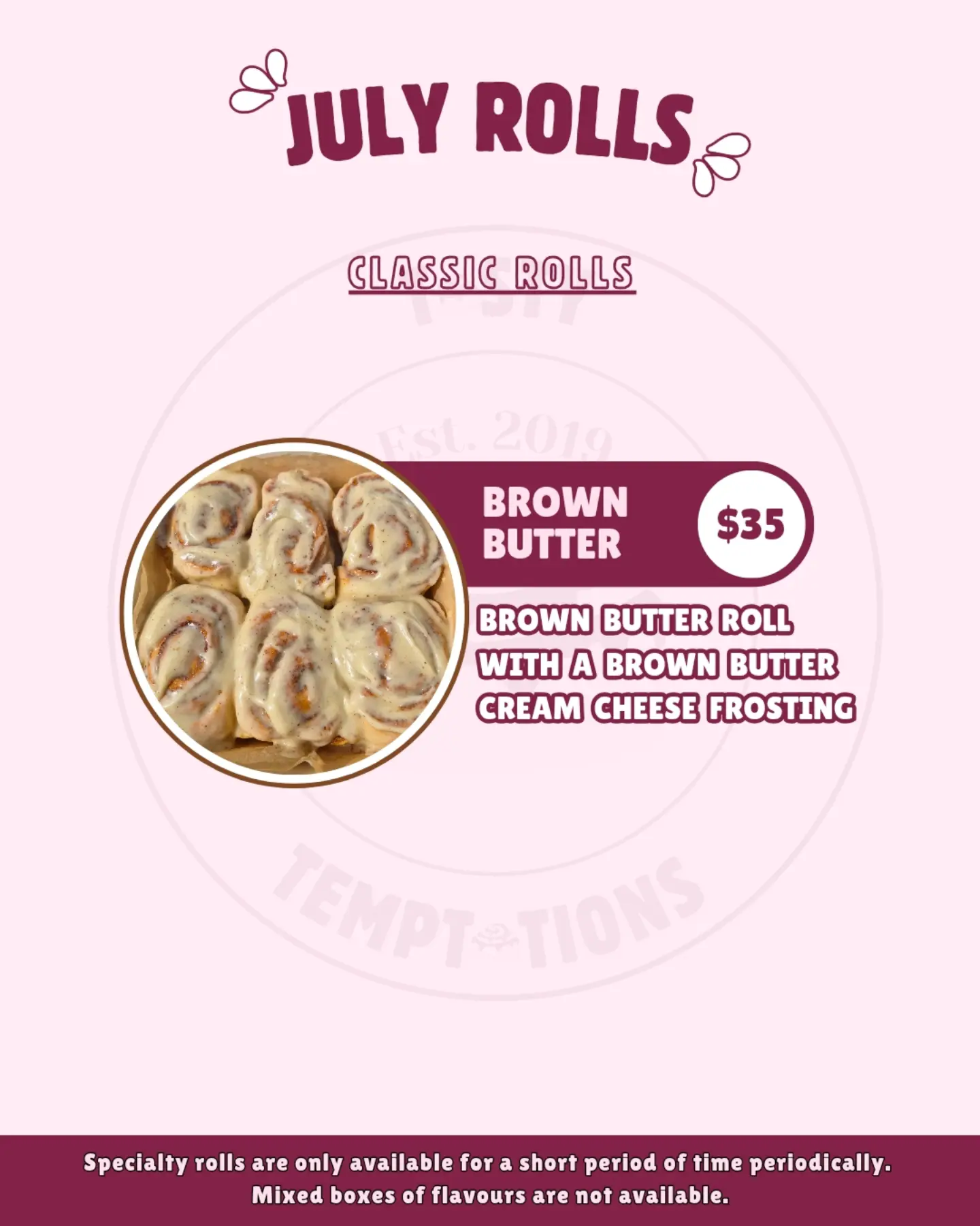 July Rolls – Limited-Time Cinnamon Roll Menu by Tasty Temptations
